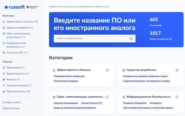 Минцифры запустило маркетплейс российского ПО – Russoft.ru