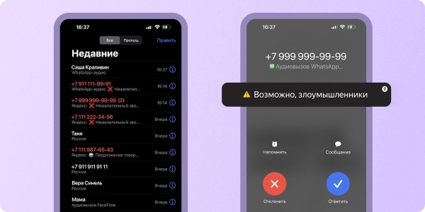 
            Определитель номера в приложении Яндекс с Алисой предупредит о мошеннических звонках в WhatsApp и Viber
        