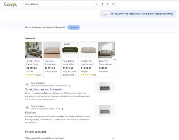 Google SGE тестирует поиск с помощью изображений
Google SGE тестирует поиск с помощью изображений